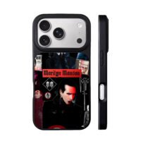 Marilyn Manson gothic rock collage iPhone 17 Pro Max Black Case