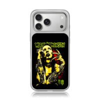 Marilyn Manson punk tattoo art iPhone 17 Pro Max Electroplated Silver Case1