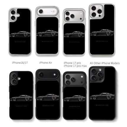 Markaryan black tuned JDM coupe Chris Brown Phone Case Black Electroplated Silver For Iphone 11 To 17