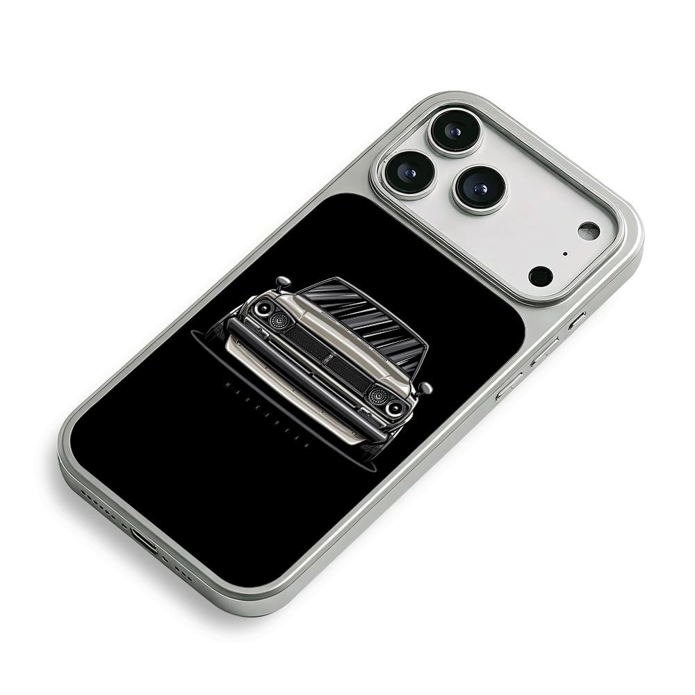 Markaryan vintage JDM sedan art iPhone 17 Pro Max Electroplated Silver Case2