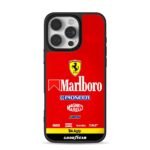 Marlboro Ferrari F1 race logos iPhone 16 Pro Max Black Case