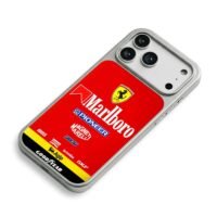 Marlboro Ferrari F1 race logos iPhone 17 Pro Max Electroplated Silver Case2