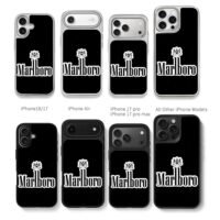 Marlboro logo with royal crest Chris Brown Phone Case Black Electroplated Silver For Iphone 11 To 17