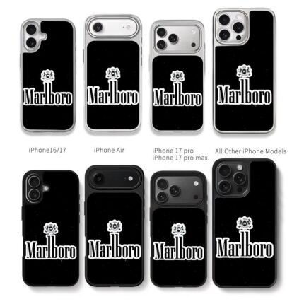Marlboro logo with royal crest Chris Brown Phone Case Black Electroplated Silver For Iphone 11 To 17