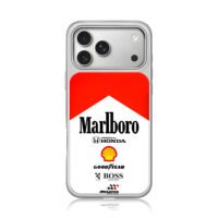 Marlboro McLaren Honda F1 logos iPhone 17 Pro Max Electroplated Silver Case1