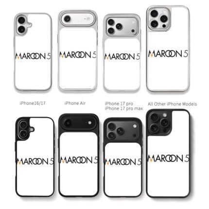 Maroon 5 band logo Chris Brown Phone Case Black Electroplated Silver For Iphone 11 To 17