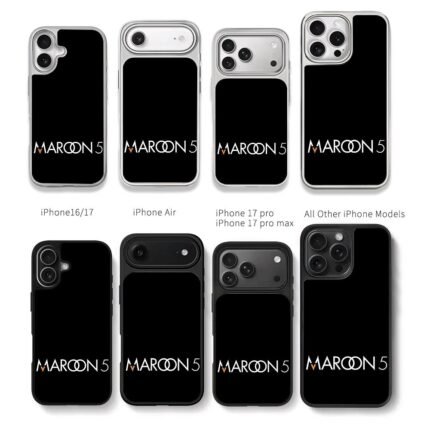 Maroon 5 logo on black background Chris Brown Phone Case Black Electroplated Silver For Iphone 11 To 17