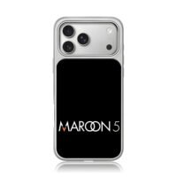 Maroon 5 logo on black background iPhone 17 Pro Max Electroplated Silver Case1