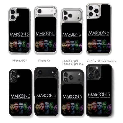 Maroon5 color band remix album art Chris Brown Phone Case Black Electroplated Silver For Iphone 11 To 17