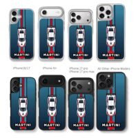 Martini livery Porsche race car Chris Brown Phone Case Black Electroplated Silver For Iphone 11 To 17