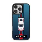 Martini livery Porsche race car iPhone 16 Pro Max Black Case