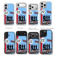 Martini Racing Porsche 911 No22 Car Chris Brown Phone Case Black Electroplated Silver For Iphone 11 To 17