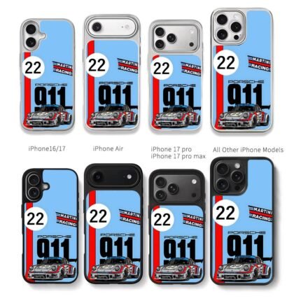 Martini Racing Porsche 911 No22 Car Chris Brown Phone Case Black Electroplated Silver For Iphone 11 To 17