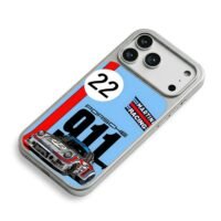 Martini Racing Porsche 911 No22 Car iPhone 17 Pro Max Electroplated Silver Case2