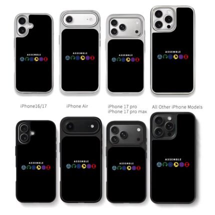 Marvel Avengers Assemble hero icons Chris Brown Phone Case Black Electroplated Silver For Iphone 11 To 17