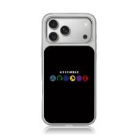 Marvel Avengers Assemble hero icons iPhone 17 Pro Max Electroplated Silver Case1