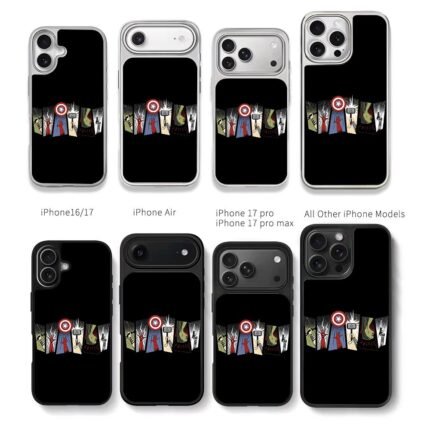 Marvel Avengers heroes iconic props Chris Brown Phone Case Black Electroplated Silver For Iphone 11 To 17