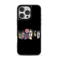 Marvel Avengers heroes iconic props iPhone 16 Pro Max Black Case