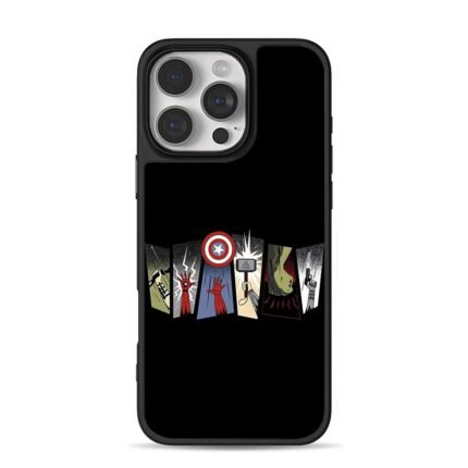 Marvel Avengers heroes iconic props iPhone 16 Pro Max Black Case