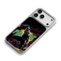 Marvel Black Panther comic text art iPhone 17 Pro Max Electroplated Silver Case2