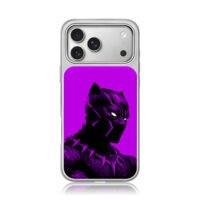 Marvel Black Panther purple artwork iPhone 17 Pro Max Electroplated Silver Case1