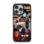 Marvel collage Iron Man Spiderman iPhone 16 Pro Max Black Case