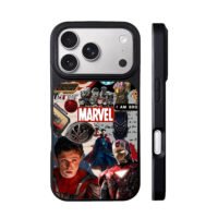 Marvel collage Iron Man Spiderman iPhone 17 Pro Max Black Case