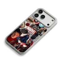 Marvel collage Iron Man Spiderman iPhone 17 Pro Max Electroplated Silver Case2