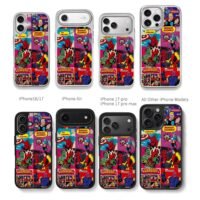 Marvel comic panel Avengers Thanos Chris Brown Phone Case Black Electroplated Silver For Iphone 11 To 17