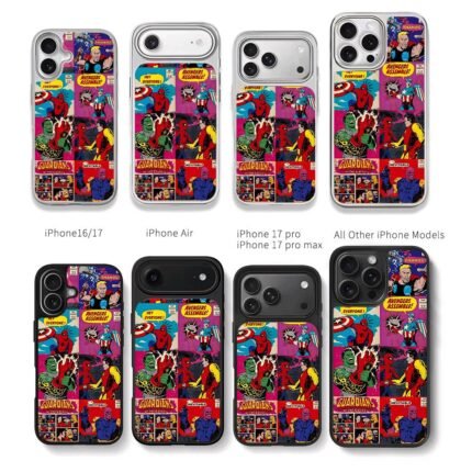 Marvel comic panel Avengers Thanos Chris Brown Phone Case Black Electroplated Silver For Iphone 11 To 17
