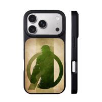 Marvel Hulk silhouette with Avengers logo retro art iPhone 17 Pro Max Black Case