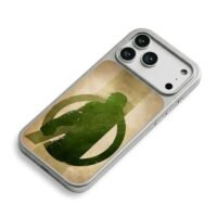 Marvel Hulk silhouette with Avengers logo retro art iPhone 17 Pro Max Electroplated Silver Case2