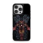 Marvel Iron Man tech blueprint art iPhone 16 Pro Max Black Case