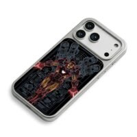 Marvel Iron Man tech blueprint art iPhone 17 Pro Max Electroplated Silver Case2