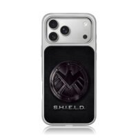 Marvel SHIELD eagle logo dark badge iPhone 17 Pro Max Electroplated Silver Case1