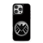 Marvel SHIELD silver eagle logo iPhone 16 Pro Max Black Case