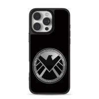 Marvel SHIELD silver eagle logo iPhone 16 Pro Max Black Case