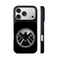 Marvel SHIELD silver eagle logo iPhone 17 Pro Max Black Case