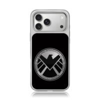 Marvel SHIELD silver eagle logo iPhone 17 Pro Max Electroplated Silver Case1