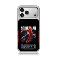 Marvel Spiderman streetwear graphic iPhone 17 Pro Max Electroplated Silver Case1