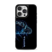 Marvel Thor blue lightning Thor art iPhone 16 Pro Max Black Case