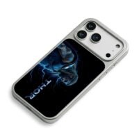 Marvel Thor blue lightning Thor art iPhone 17 Pro Max Electroplated Silver Case2