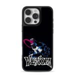Marvel Venom villain art with text iPhone 16 Pro Max Black Case
