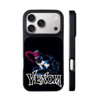 Marvel Venom villain art with text iPhone 17 Pro Max Black Case