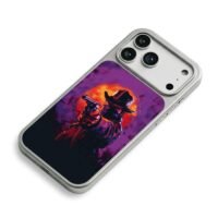 Masked cowboy revolver purple sun iPhone 17 Pro Max Electroplated Silver Case2