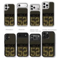 Matthews 52 camo jersey print Chris Brown Phone Case Black Electroplated Silver For Iphone 11 To 17