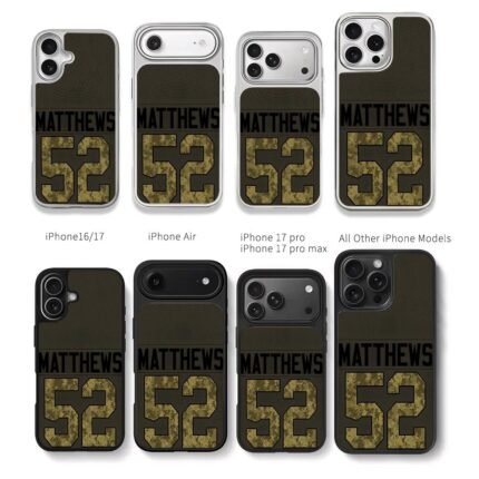 Matthews 52 camo jersey print Chris Brown Phone Case Black Electroplated Silver For Iphone 11 To 17