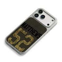 Matthews 52 camo jersey print iPhone 17 Pro Max Electroplated Silver Case2