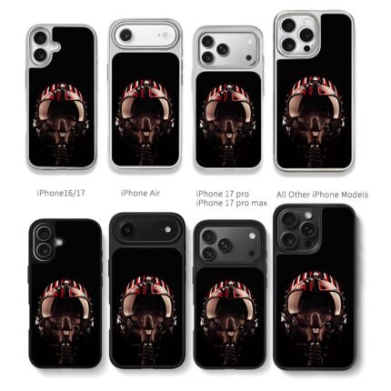 Maverick Top Gun striped helmet Chris Brown Phone Case Black Electroplated Silver For Iphone 11 To 17