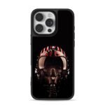 Maverick Top Gun striped helmet iPhone 16 Pro Max Black Case